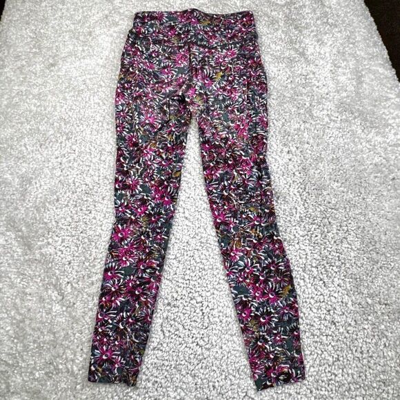 Lululemon Base Pace High Rise Floral Tight Legging Pink Purple 8 FLAW - Picture 2 of 14